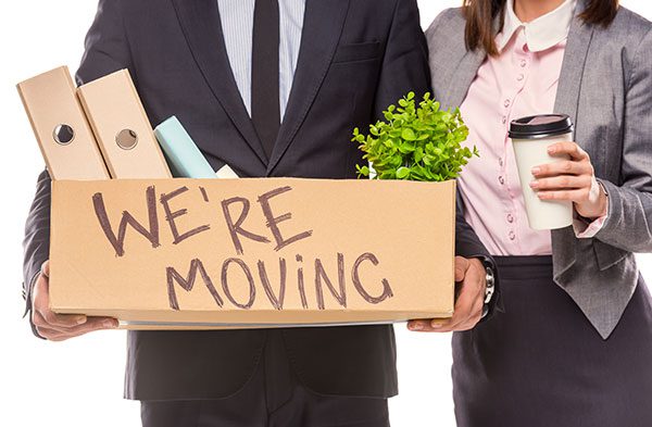 Office employees getting ready to move to new office