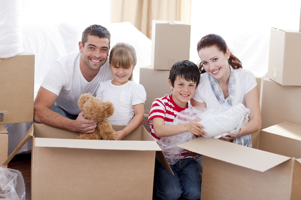 Family moving to new home